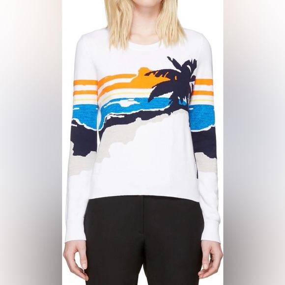 Rag & Bone Nicki Palm Graphic Intarsia Pullover Sweater XS - Picture 3 of 6